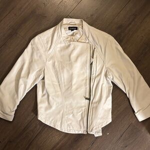 Bebe Off-White Leather Jacket for Women